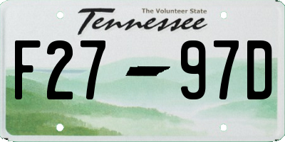 TN license plate F2797D