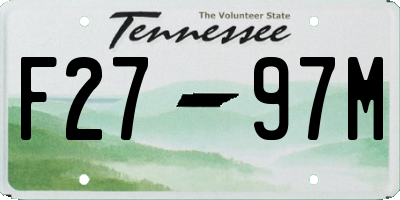 TN license plate F2797M