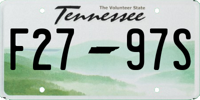 TN license plate F2797S