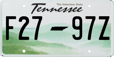 TN license plate F2797Z