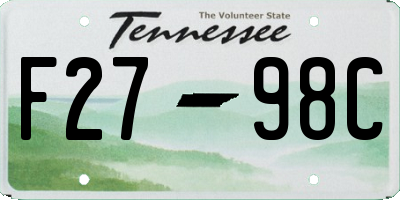 TN license plate F2798C