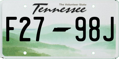 TN license plate F2798J