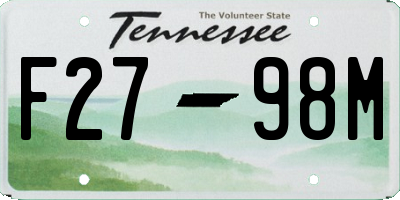 TN license plate F2798M
