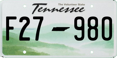 TN license plate F2798O
