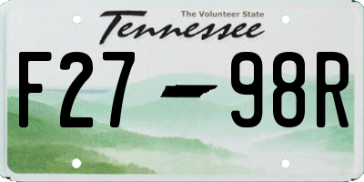 TN license plate F2798R