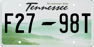 TN license plate F2798T