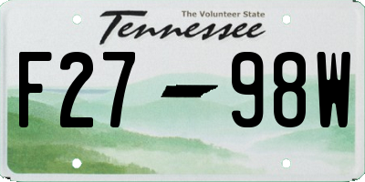 TN license plate F2798W
