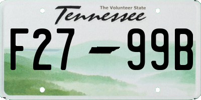 TN license plate F2799B