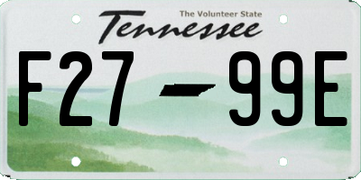 TN license plate F2799E