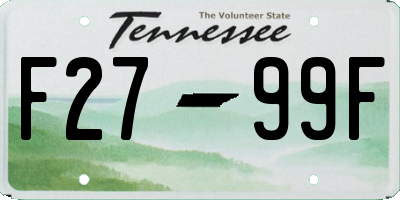 TN license plate F2799F