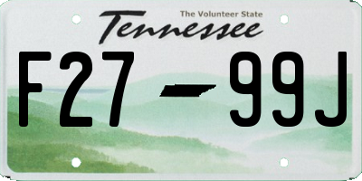TN license plate F2799J