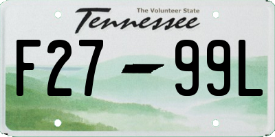 TN license plate F2799L