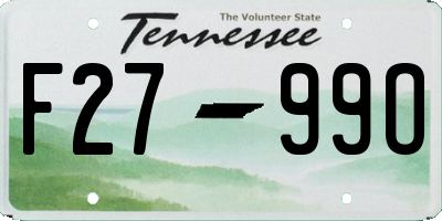 TN license plate F2799O