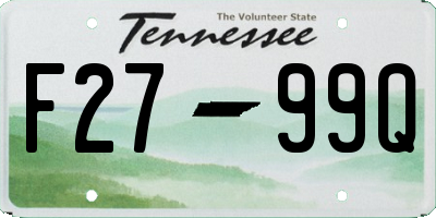 TN license plate F2799Q