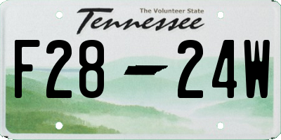 TN license plate F2824W