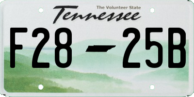 TN license plate F2825B