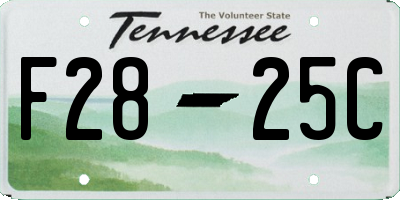 TN license plate F2825C