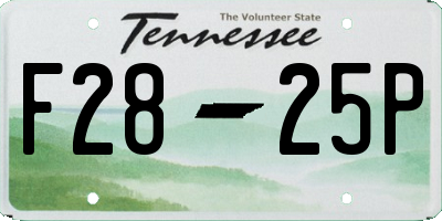 TN license plate F2825P
