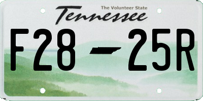 TN license plate F2825R