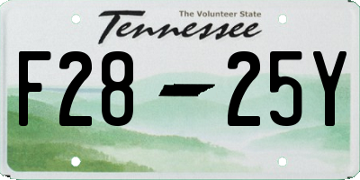 TN license plate F2825Y