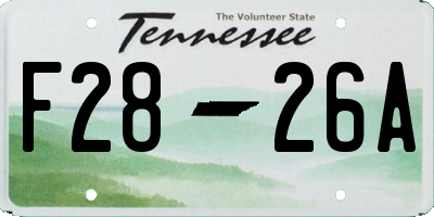 TN license plate F2826A