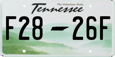 TN license plate F2826F