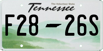 TN license plate F2826S