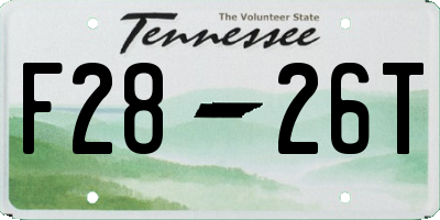 TN license plate F2826T