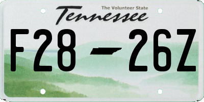 TN license plate F2826Z