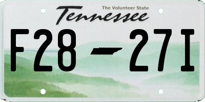 TN license plate F2827I