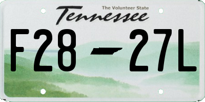 TN license plate F2827L