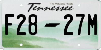 TN license plate F2827M