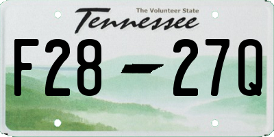 TN license plate F2827Q