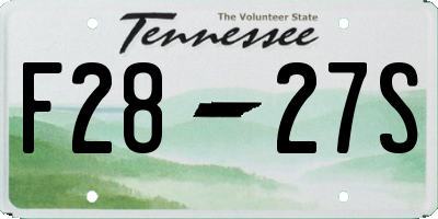 TN license plate F2827S