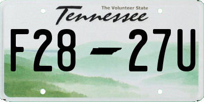 TN license plate F2827U