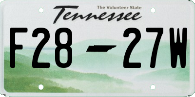 TN license plate F2827W