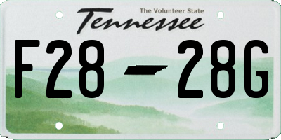 TN license plate F2828G