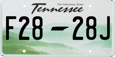 TN license plate F2828J