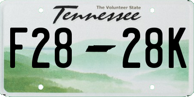 TN license plate F2828K