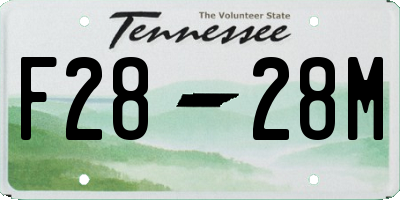 TN license plate F2828M