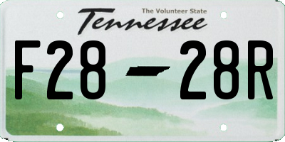 TN license plate F2828R