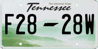 TN license plate F2828W