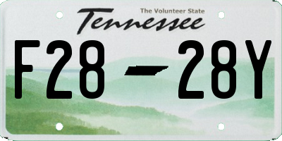 TN license plate F2828Y