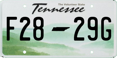 TN license plate F2829G