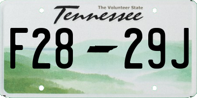 TN license plate F2829J