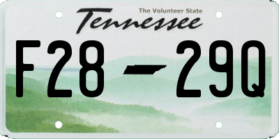 TN license plate F2829Q