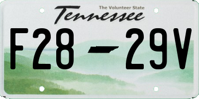 TN license plate F2829V