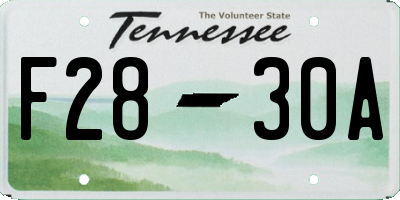 TN license plate F2830A