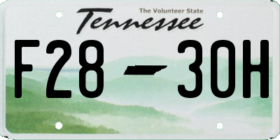 TN license plate F2830H