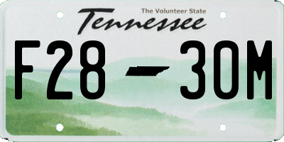 TN license plate F2830M